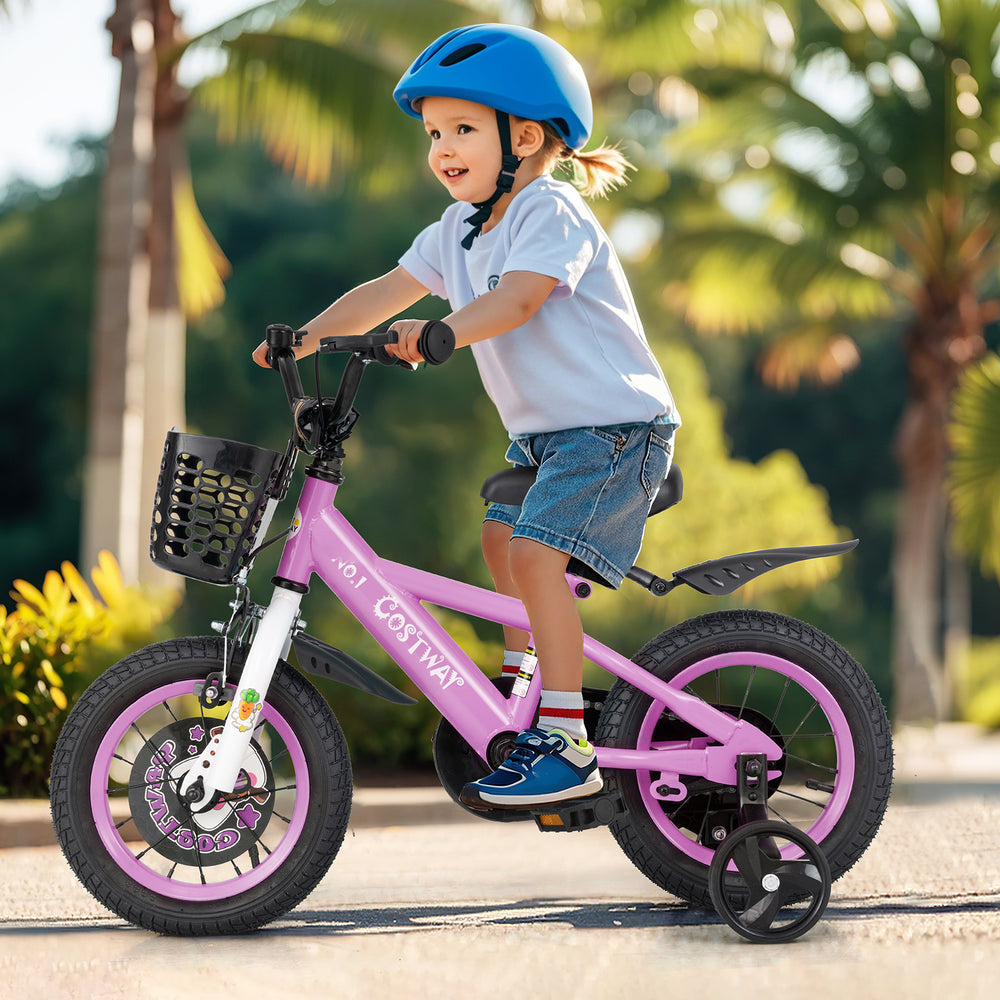 12 Inch Kids Bike for 3-4 Years Old Sport Bicycle with Adjustable Handlebar and Saddle-12 inches - Gallery View 1 of 9