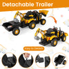 4-in-1 kids ride-on tractor with detachable trailer, adjustable shovel, and remote control for fun outdoor play.