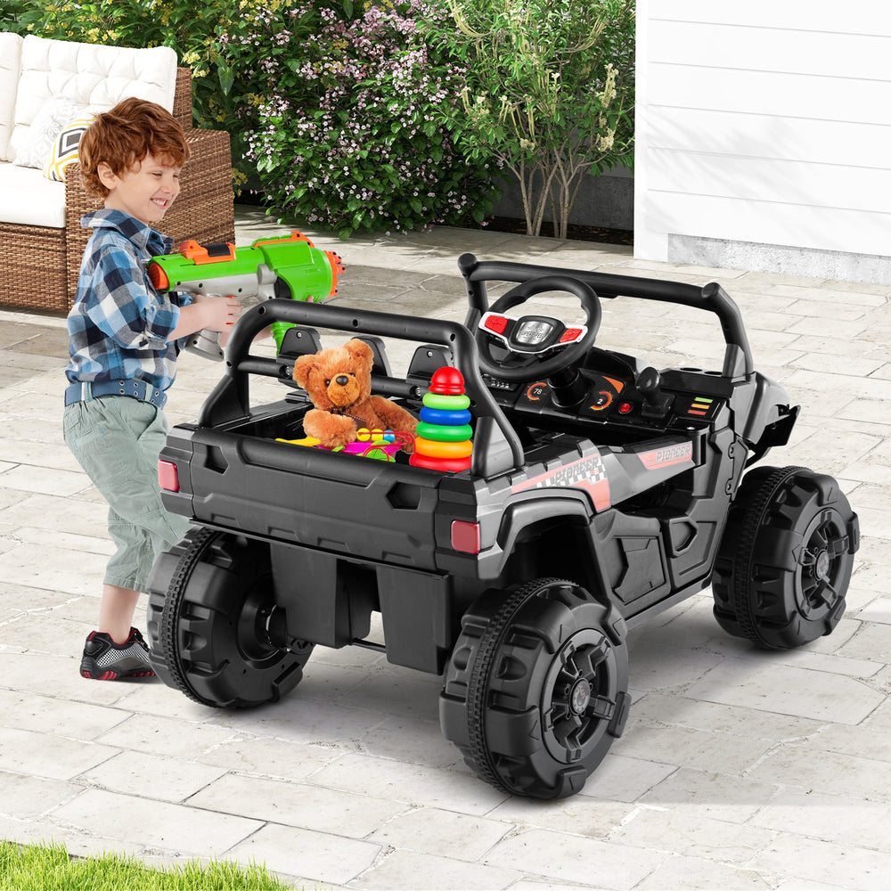 12V Battery Powered Electric Vehicle with Remote Control and 3 Speeds-Black - Gallery View 1 of 12