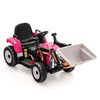 12V Battery Powered Kids Ride on Excavator with Adjustable Arm and Bucket-Pink - Gallery View 1 of 10