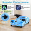 Blue 12V electric cleaning go-kart with detachable mop, remote control, and safety features for kids aged 2-5 years.