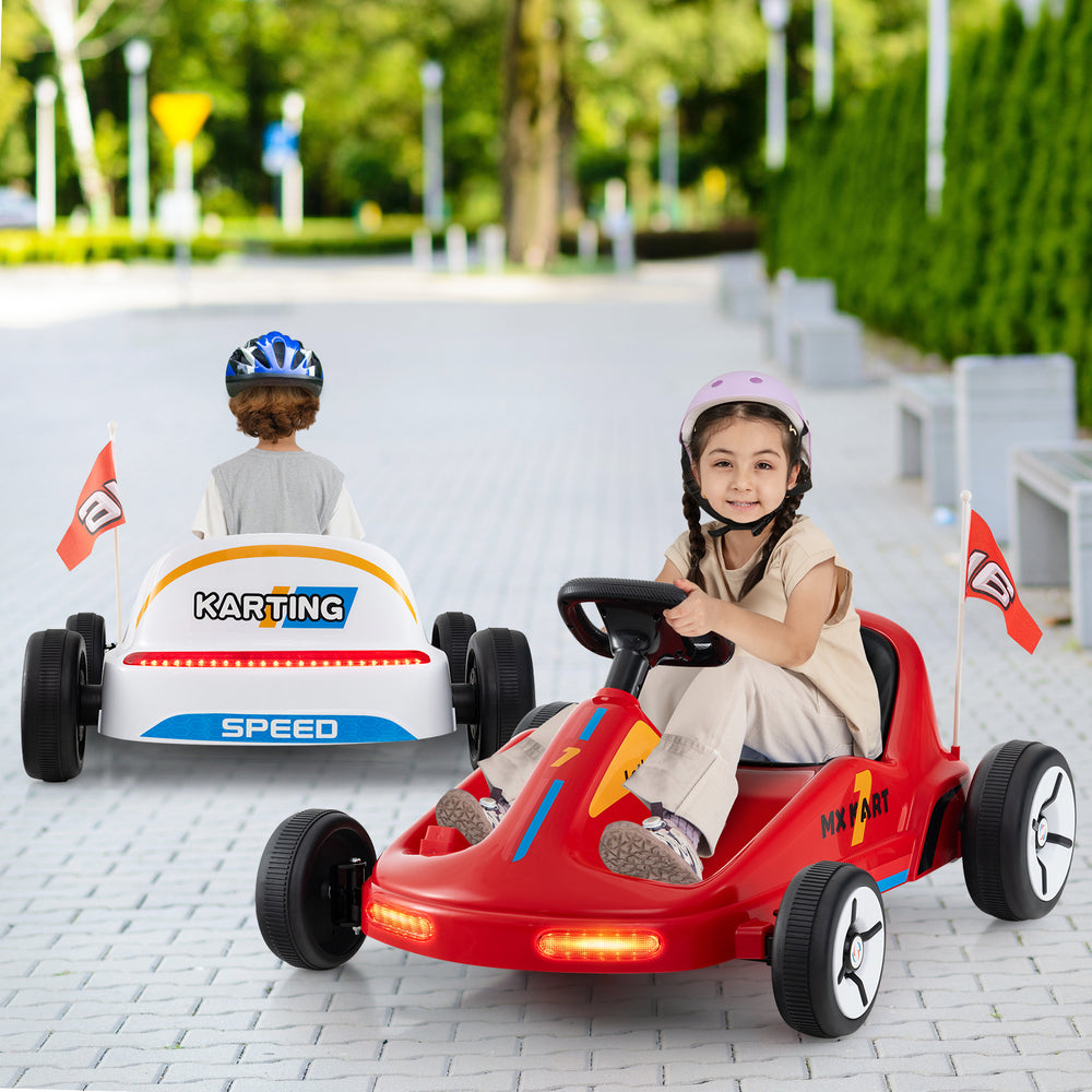 12V Electric Go Kart for Kids Race Toy with Remote Control and Music-Red - Gallery View 1 of 12