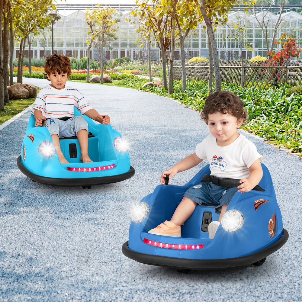 12V Electric Kids Ride on Bumper Car Battery Powered Bumping Car with Remote Control-Blue - Gallery View 1 of 13