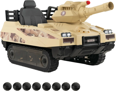 Costway 12V Kids Ride-On Tank w/ Rotatable Turret & 8 Missiles 29386741 New