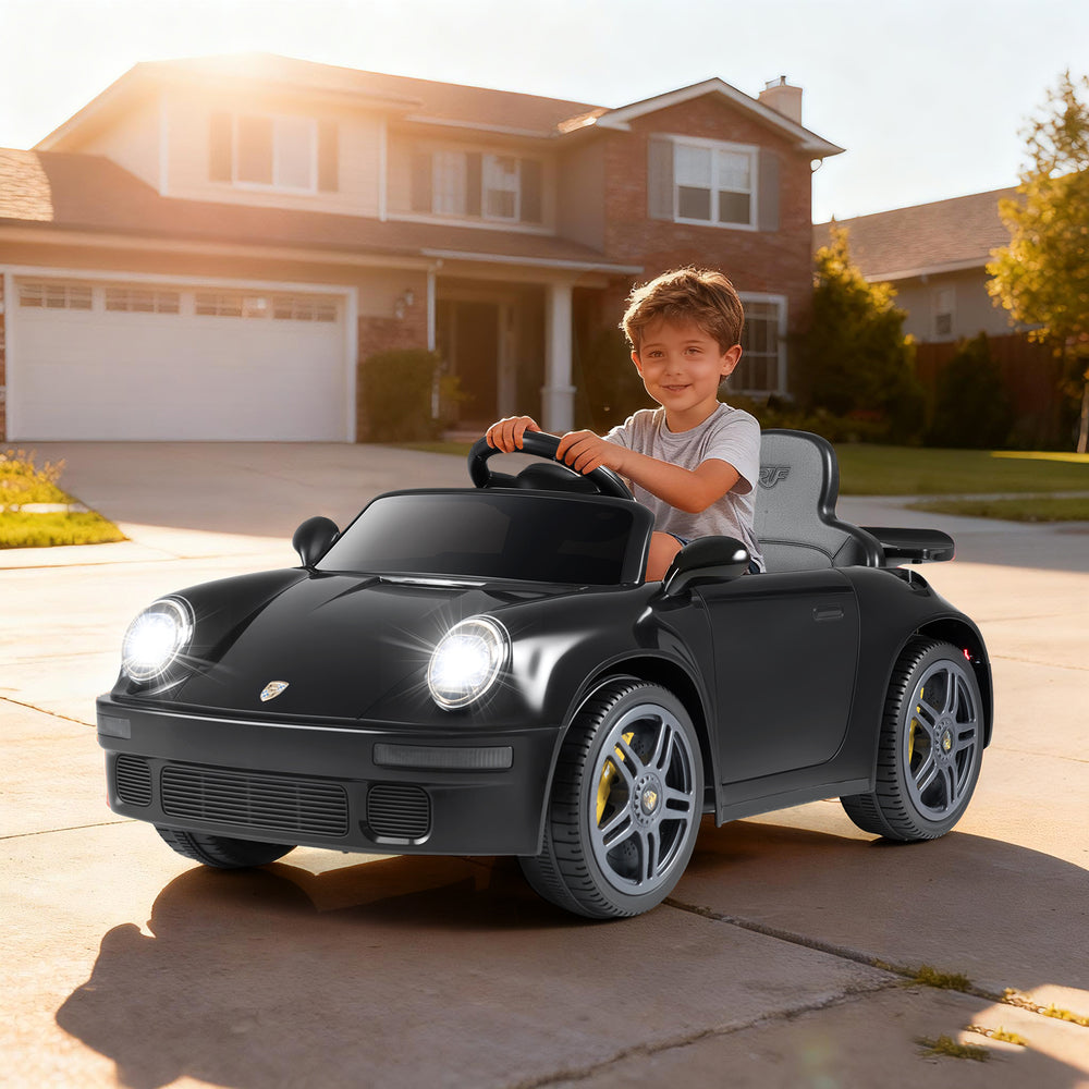 12V Electric Ride On Car Licensed RUF CTR with Remote Control and Music-Black - Gallery View 1 of 10