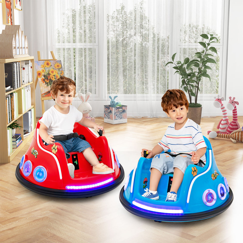 12V Electric Ride On Car with Remote Control and Flashing LED Lights-Navy - Gallery View 1 of 9