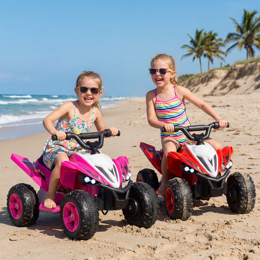 12V Kids Ride On ATV 4-Wheeler Quad with LED Lights and 7 mph Max Speed-Pink - Gallery View 1 of 10