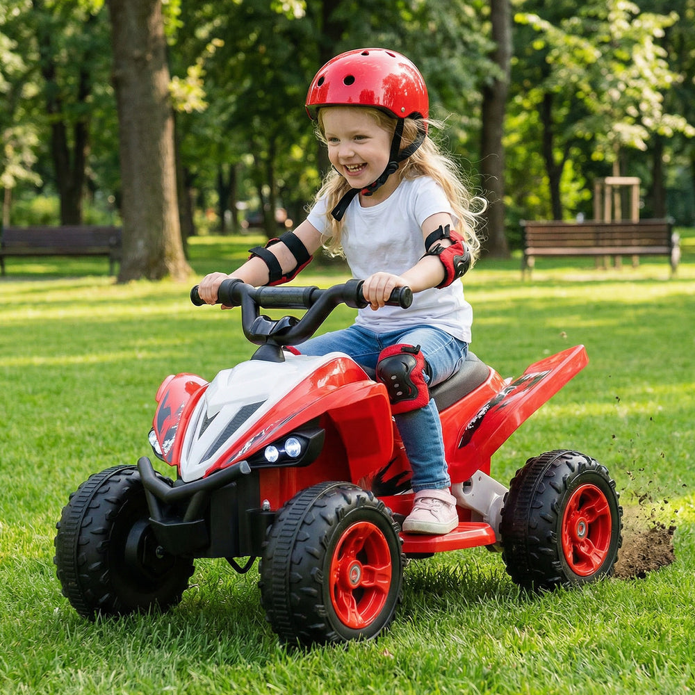 12V Kids Ride On ATV 4-Wheeler Quad with LED Lights and 7 mph Max Speed-Red - Gallery View 1 of 10