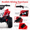 Red 12V Kids Ride On ATV with LED headlights, anti-slip handlebars, and wide seat for safe, fun rides.