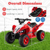 Red 12V Kids Ride On ATV with LED lights, dimensions 38.1" x 20" x 21", suitable for ages 3+, perfect for outdoor fun.