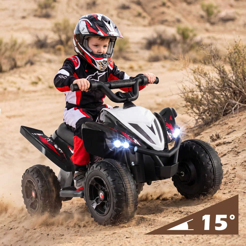 12V Kids Ride On ATV 4-Wheeler Quad with LED Lights and 7 mph Max Speed-Black - Gallery View 1 of 9