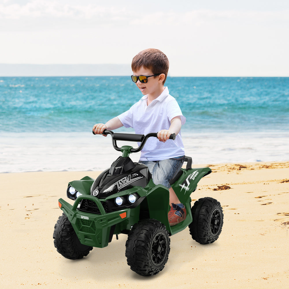 12V Kids Ride On ATV with High/Low Speed and Comfortable Seat-Army Green - Gallery View 1 of 10