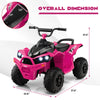 12V pink kids ride-on ATV with high/low speed, comfortable seat, and anti-slip wheels for safe outdoor fun.