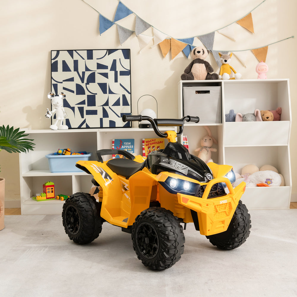 12V Kids Ride On ATV with High/Low Speed and Comfortable Seat-Yellow - Gallery View 1 of 10