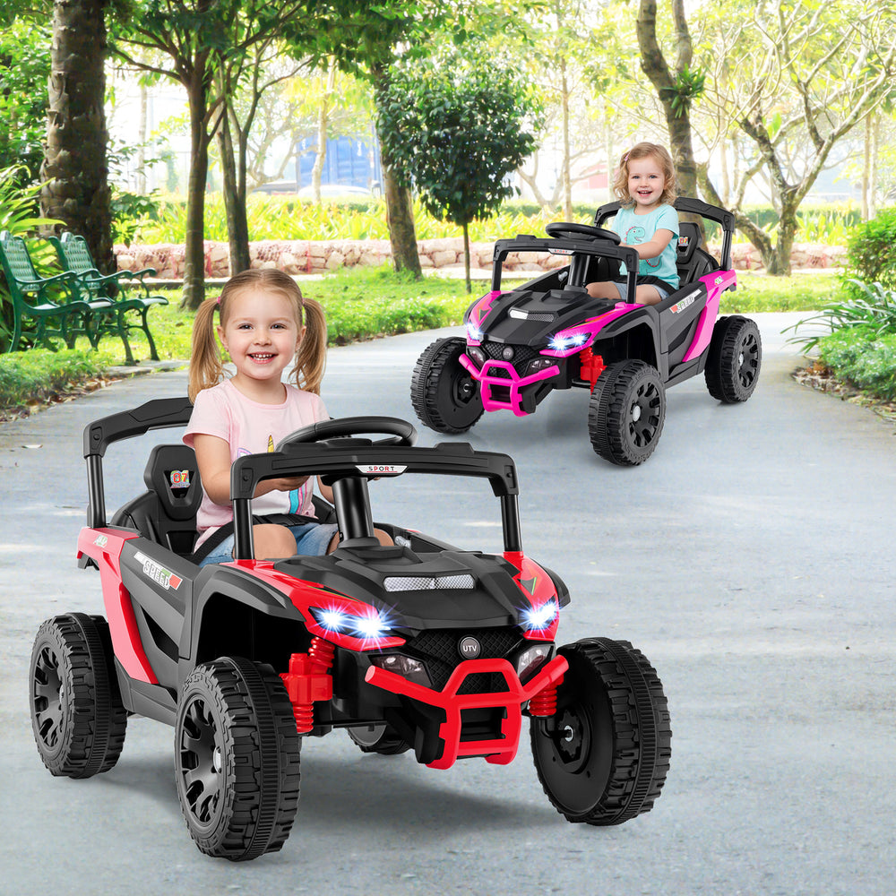 12V Kids Ride On Car UTV Electric Vehicle with LED Lights  Music and Horn-Red - Gallery View 1 of 11