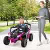 12V Kids Ride On Car UTV Electric Vehicle with LED Lights  Music and Horn-Hot Pink - Gallery View 1 of 11