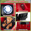 Bright LED headlights and lockable doors enhance safety in the red licensed Mercedes Benz EQG 580 kids ride-on car.