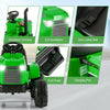 Close-up of the 12V Kids Ride On Tractor's LED headlights, foot pedal, and charging port for safe and fun play.