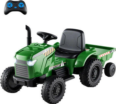 Costway 12V Kids Ride-On Tractor w/ Trailer 3-Gear Shift 234976581 New