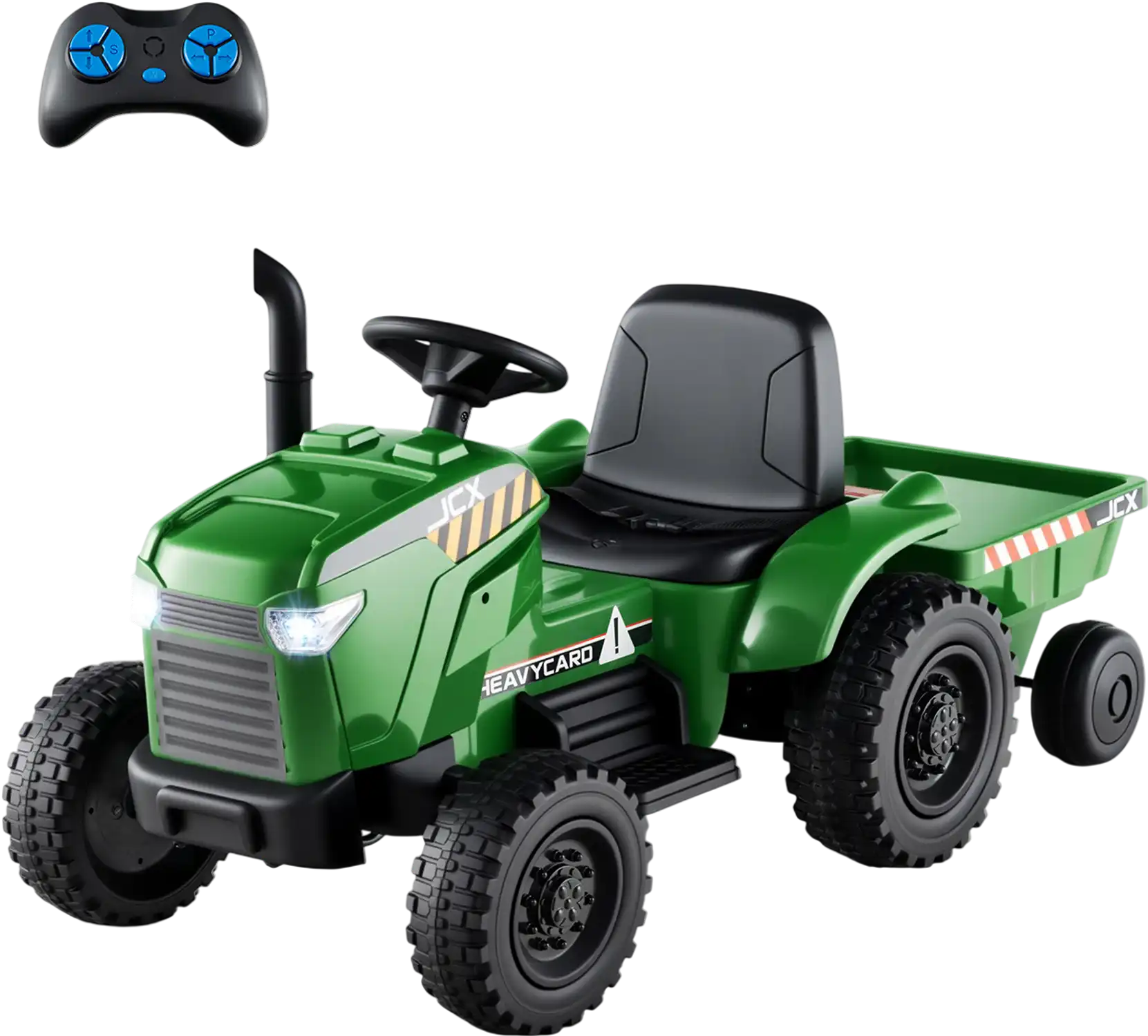 Costway 12V 2-in-1 Kids Ride On Tractor w/ Trailer 3-Gear Shift 234976581 New