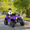 12V Kids Ride On Truck with Remote Control and Headlights-Purple - Gallery View 1 of 10
