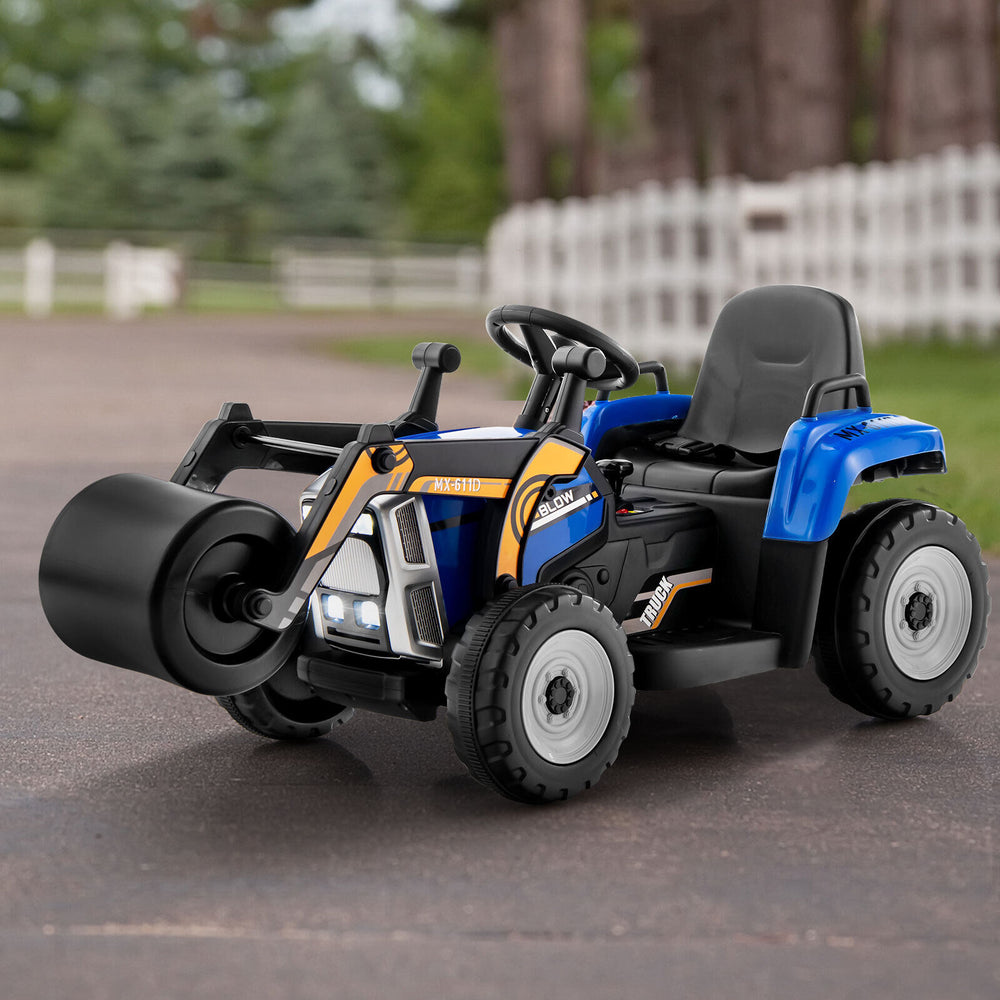 12V Kids Ride on Road Roller with 2.4G Remote Control-Blue - Gallery View 1 of 10