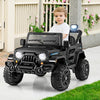 12V Kids Ride on Truck Car with Remote Control Threaded Wheels and 3 Speeds-Black - Gallery View 1 of 12