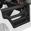 Close-up of the right-side panel of the 12V kids ride-on truck, featuring control buttons and safety features for.