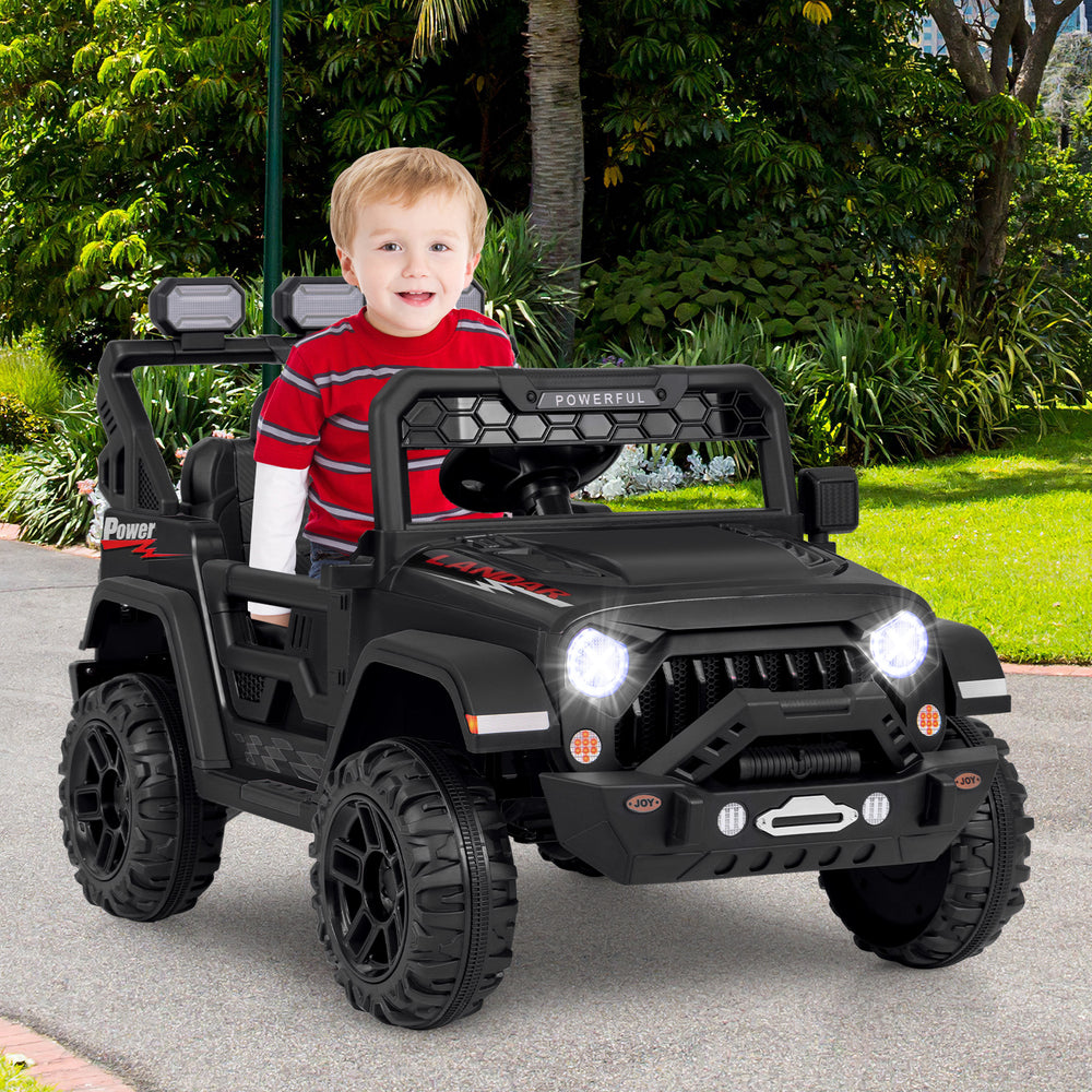 12V Electric Kids Ride on Truck with Remote Control and Music-Black - Gallery View 1 of 11