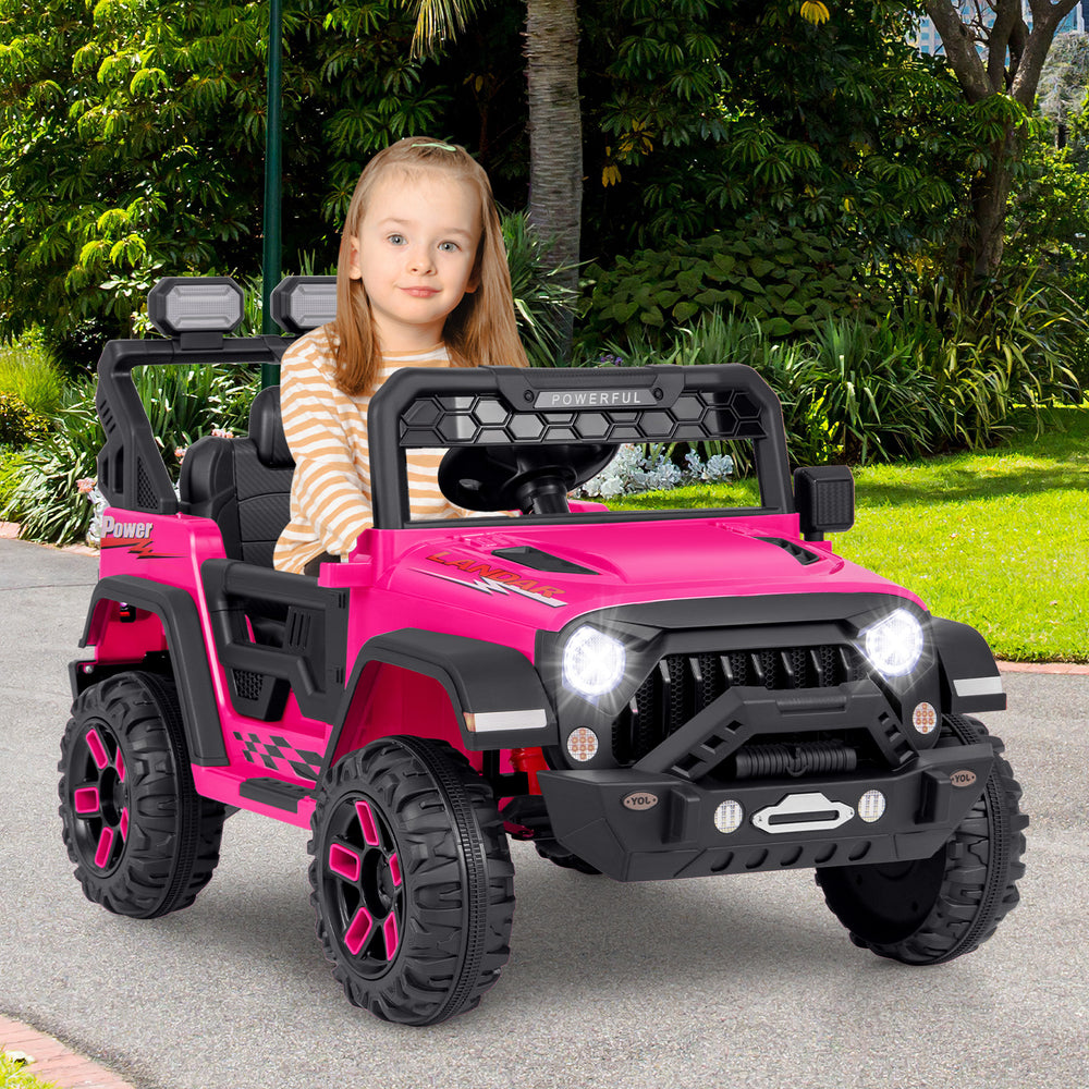 12V Electric Kids Ride on Truck with Remote Control and Music-Pink - Gallery View 1 of 11