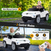 Licensed Chevrolet 12V ride-on truck in white with kids' manual control and parent remote control for safe driving fun.