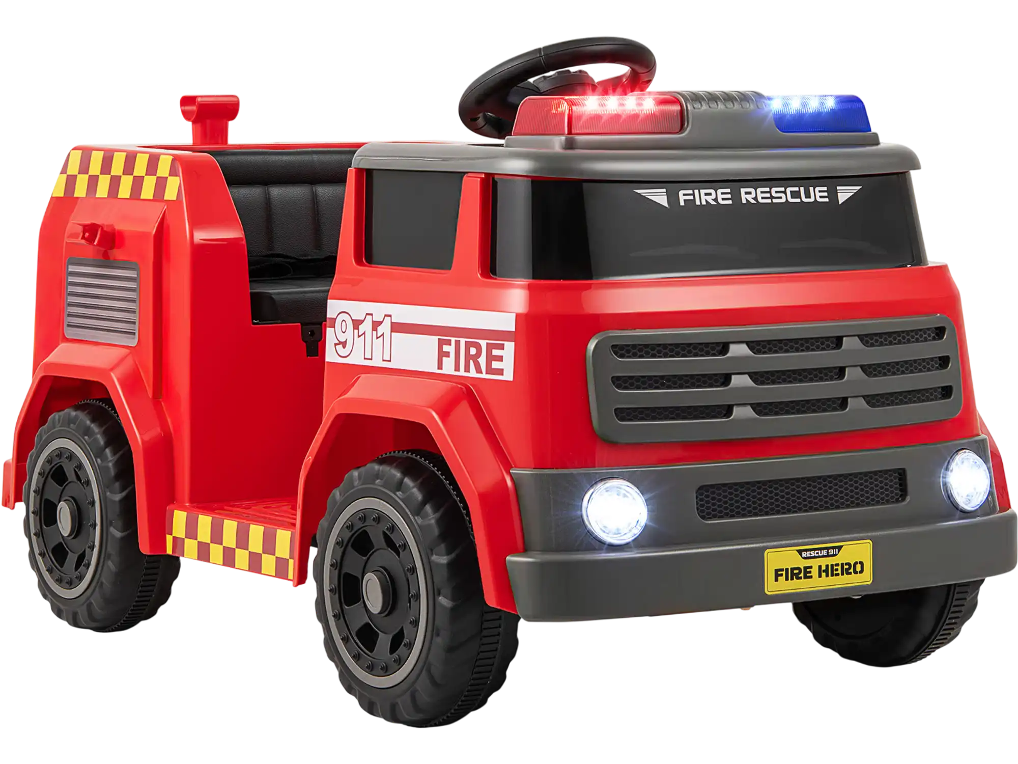 Costway 12V Ride-On Fire Truck Powered Car w/ Water Gun Interphone 275834691 New