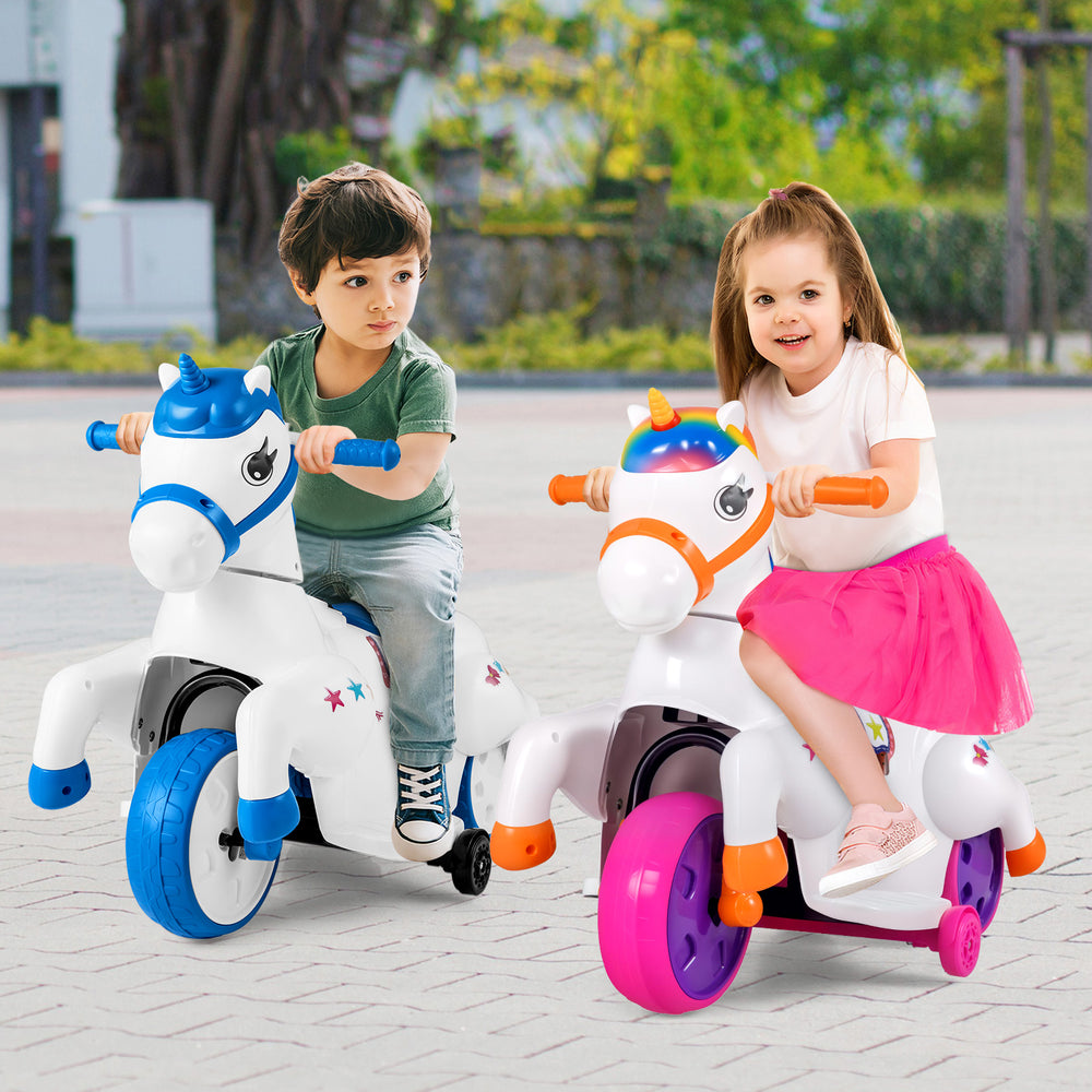 12V Unicorn Ride on Toy with Training Wheels and Horse Riding Mode-Colorful - Gallery View 1 of 10