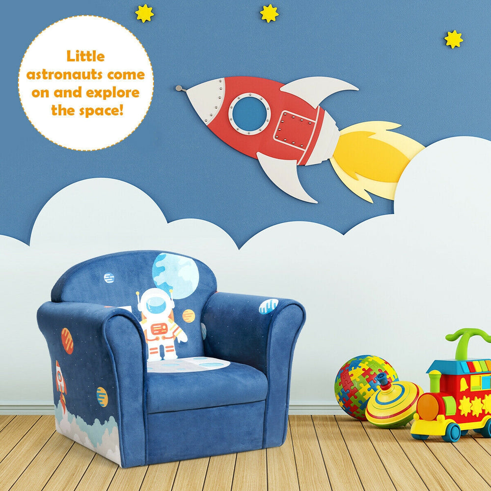Kids Astronaut Armrest Upholstered Couch - Gallery View 1 of 8