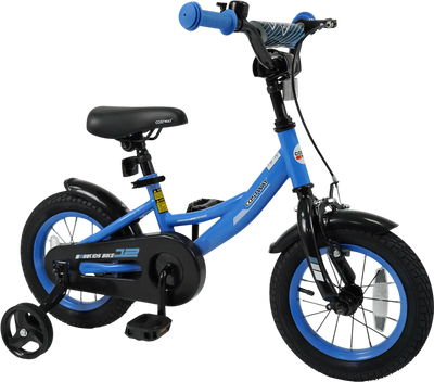 Costway Kids Bike w/ Removable Training Wheels Adjustable Seat Navy 50149435 New