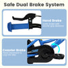 Hand brake and coaster brake detail of the 12-inch kids bike, featuring adjustable seat and removable training wheels.