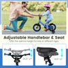 Kids bike with adjustable seat and handlebars, removable training wheels, navy color, ideal for ages 3-8 years.