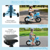 Kids bike with adjustable seat, detachable training wheels, and front basket in navy color for safe, independent riding.