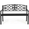 Heavy-duty 50-inch metal garden bench with exquisite backrest, perfect for outdoor spaces like gardens and patios.