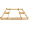U-shaped wooden garden raised bed made of natural fir wood with five planter boxes, perfect for backyard and patio.