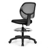Mid back mesh drafting office chair with adjustable height, footrest, and ergonomic lumbar support for comfort and.
