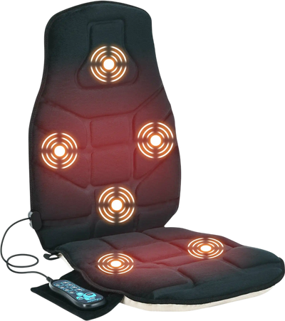 Costway Heated Seat Cushion Massager 6-Motor Memory Foam 15082743 New