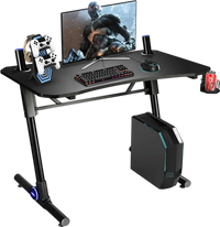 43.5 Inch Height Adjustable Gaming Desk with Blue LED Lights