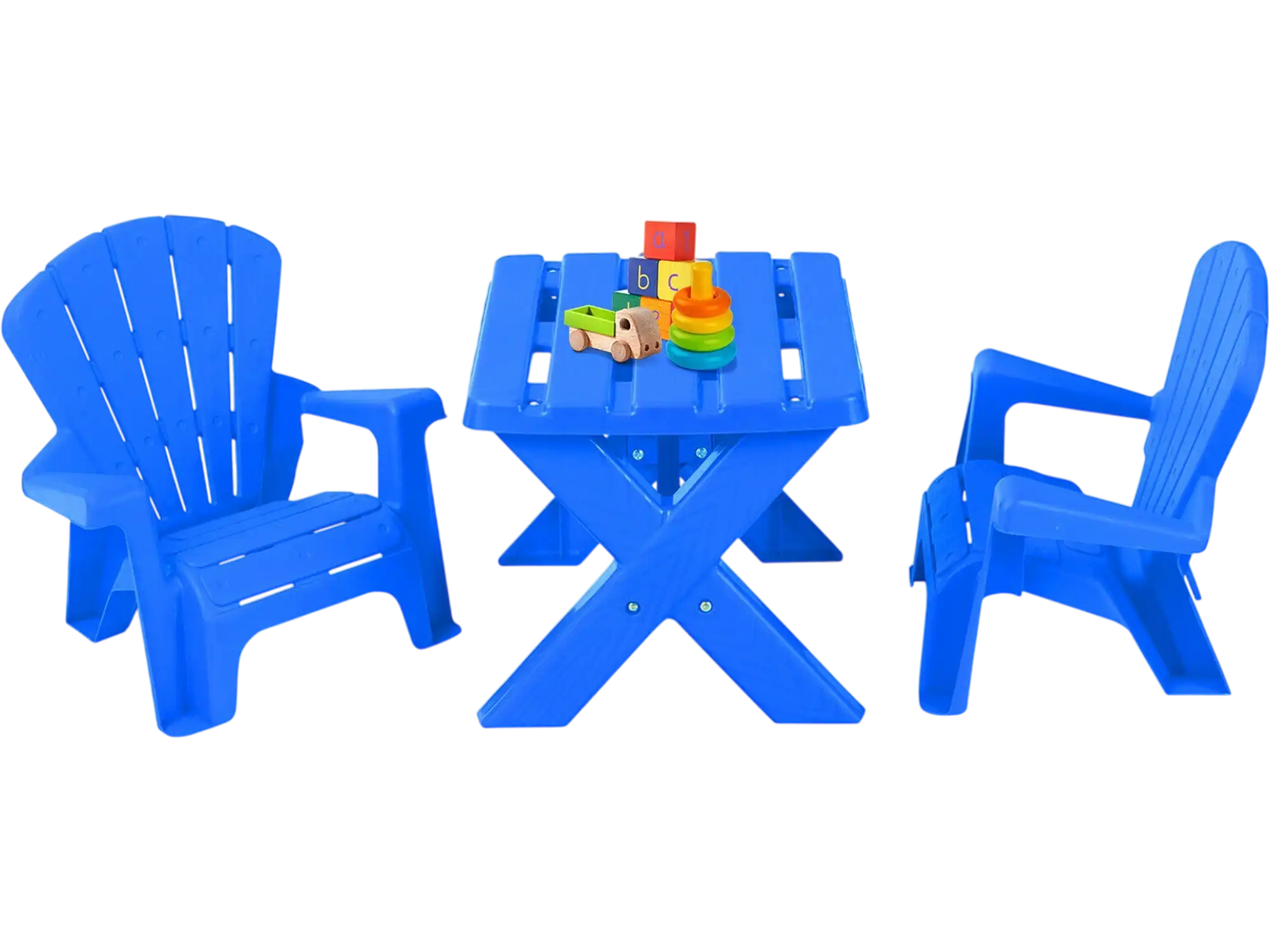 Costway 3-Piece Plastic Kids Play Table & Chair Set 51846203 New