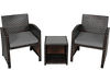 Single PE rattan chair with gray cushion and ergonomic design, perfect for outdoor comfort in garden or patio settings.