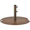 Round 50 lbs umbrella base stand with wheels, featuring a central pole and tightening knobs, perfect for outdoor.