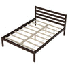 Modern Bed Frame with Wooden Headboard and Plywood Slat Support - Gallery View 8 of 12