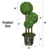 36-inch artificial topiary triple ball tree with UV-resistant PE leaves, enhancing outdoor spaces and providing.