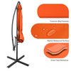 10 feet offset umbrella in orange with premium waterproof polyester, featuring 8 sturdy ribs and a cross base for.