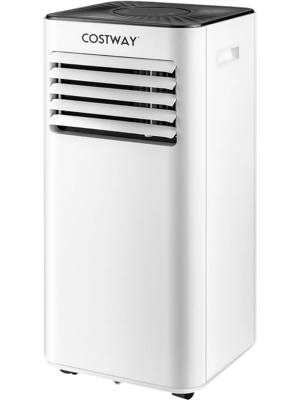 Portable 10000 BTU air conditioner in white, featuring remote control, 4 modes, and 2 speed settings for versatile.